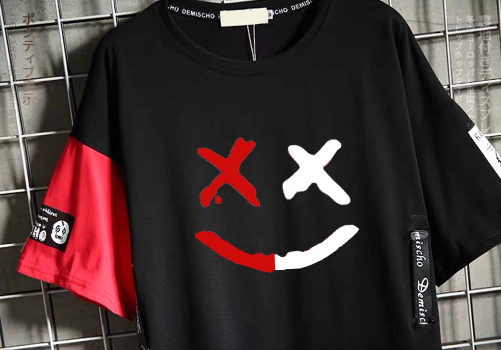DUDHUH Men’s T-Shirts Techwear Japanese Streetwear Hip Hop Short Sleeve Shirts for Men