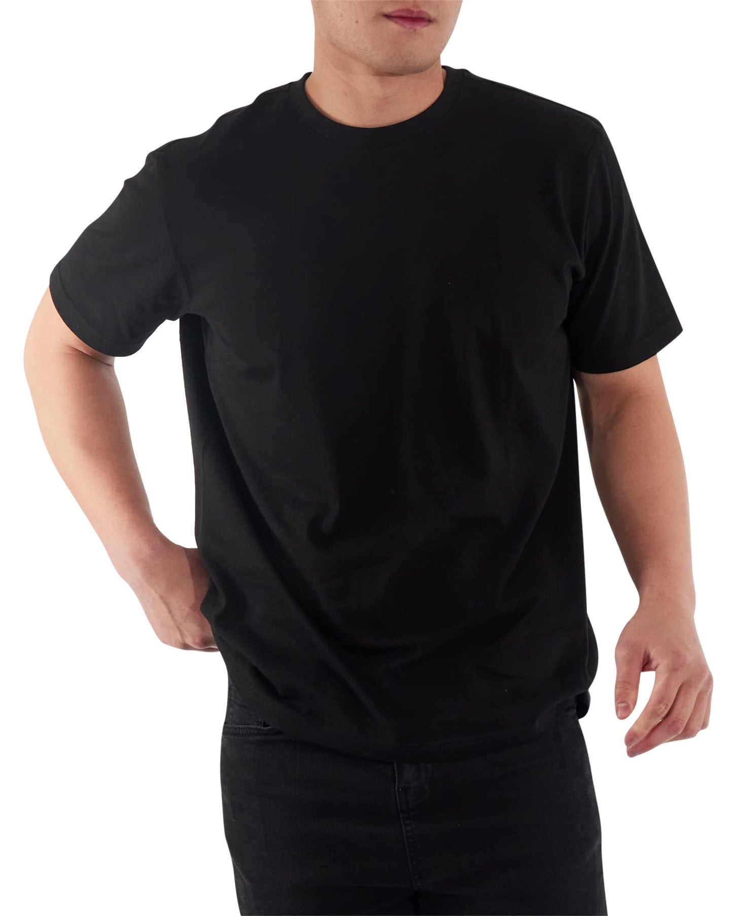 Men's Premium Rich Cotton Crewneck T-Shirt - Short Sleeve Classic Fit Tee