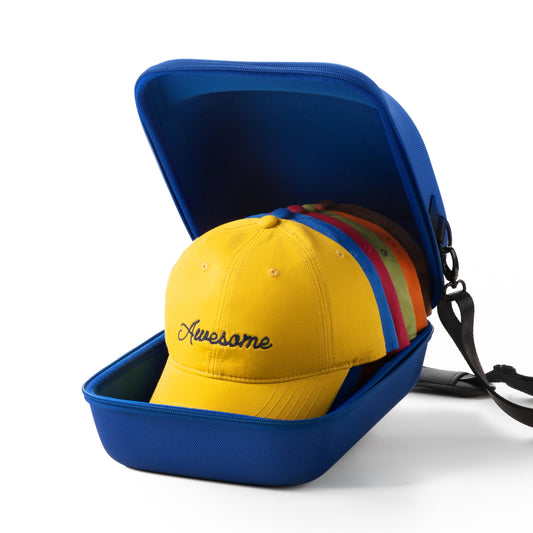 Hard Hat Travel Case – Storage for Baseball Caps with Carrying Handle and Adjustable Shoulder Strap, Hat Organizer Protects up to 6 Hats, for Travel and Home Storage (Black)